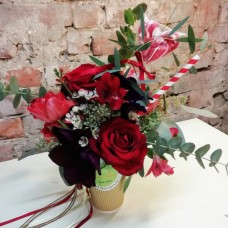 Flowers in a cup with candy 2